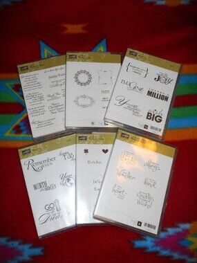 Lot of 6 Assorted Stampin Up! Rubber Stamp Sets